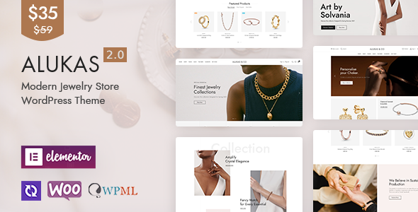 Alukas Modern Jewelry Store WordPress Theme