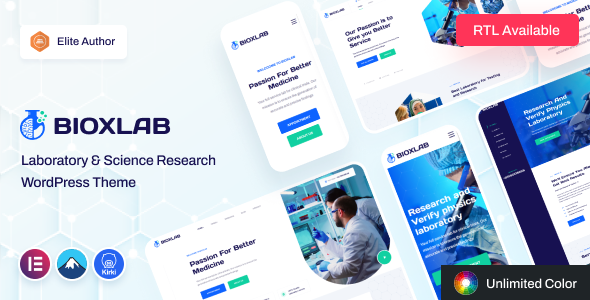 Bioxlab Laboratory Science Research WordPress Theme