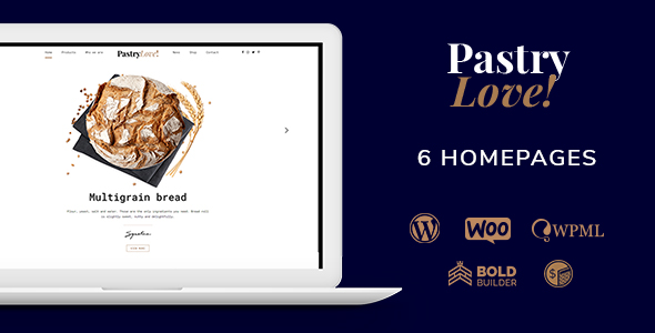Pastry Love Bakery Cake Shop WordPress Theme
