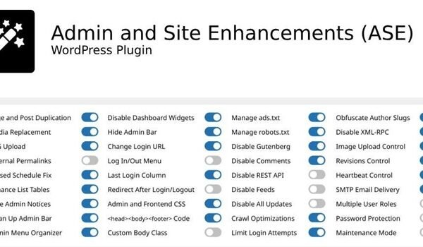 Admin and Site Enhancements (ASE) Pro wordpress plugin