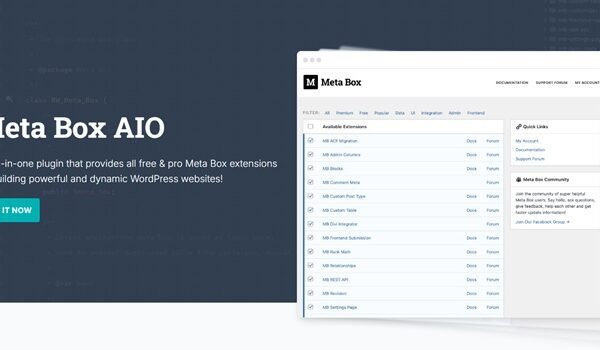 Meta Box AIO all-in-one plugin for building dynamic WordPress websites!
